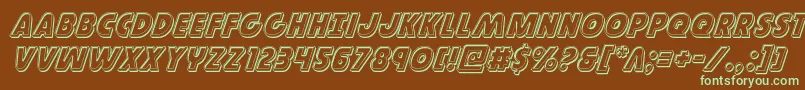 Governorengraveital Font – Green Fonts on Brown Background