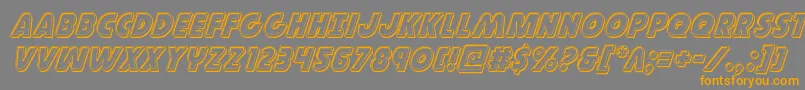 フォントGovernorengraveital – オレンジの文字は灰色の背景にあります。