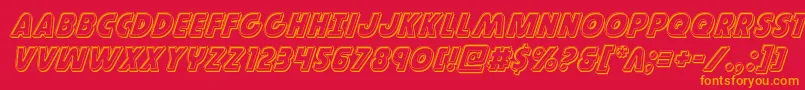 Governorengraveital Font – Orange Fonts on Red Background