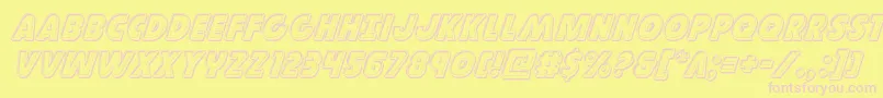 Governorengraveital Font – Pink Fonts on Yellow Background