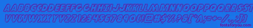 Governorengraveital Font – Purple Fonts on Blue Background