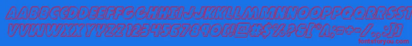 Шрифт Governorengraveital – красные шрифты на синем фоне