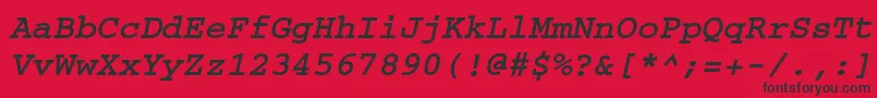 CourierwincttBolditalic Font – Black Fonts on Red Background