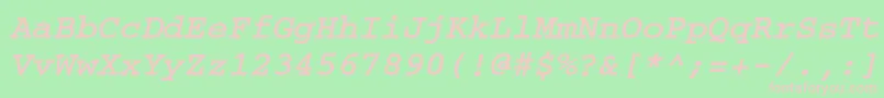 CourierwincttBolditalic Font – Pink Fonts on Green Background