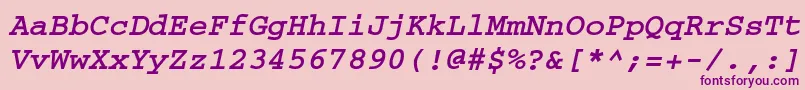 フォントCourierwincttBolditalic – ピンクの背景に紫のフォント