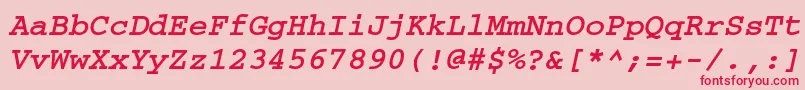 CourierwincttBolditalic Font – Red Fonts on Pink Background