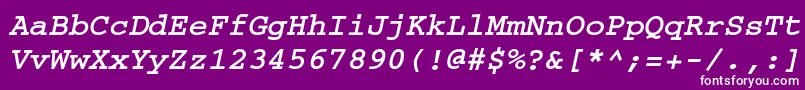 フォントCourierwincttBolditalic – 紫の背景に白い文字