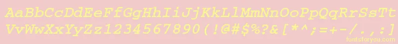 CourierwincttBolditalic Font – Yellow Fonts on Pink Background