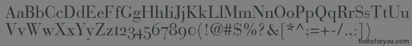フォントBauerBodoniRomanOldstyleFigures – 黒い文字の灰色の背景