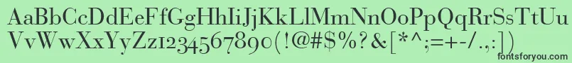 BauerBodoniRomanOldstyleFigures Font – Black Fonts on Green Background