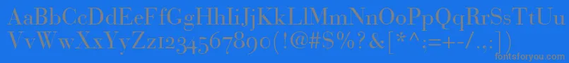BauerBodoniRomanOldstyleFigures Font – Gray Fonts on Blue Background