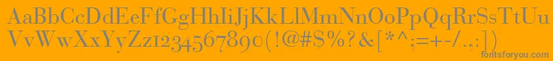 BauerBodoniRomanOldstyleFigures Font – Gray Fonts on Orange Background