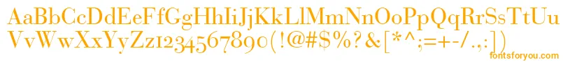 BauerBodoniRomanOldstyleFigures Font – Orange Fonts on White Background