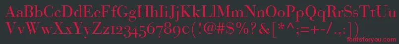 BauerBodoniRomanOldstyleFigures Font – Red Fonts on Black Background