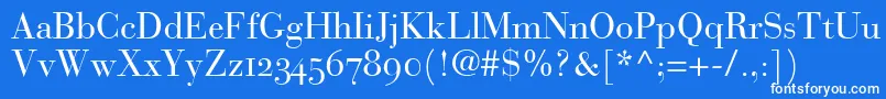 BauerBodoniRomanOldstyleFigures Font – White Fonts on Blue Background