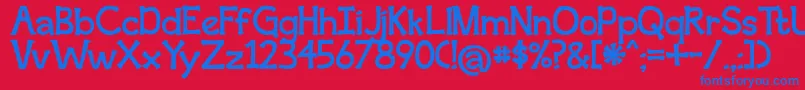 BmdSecondBreakfast Font – Blue Fonts on Red Background