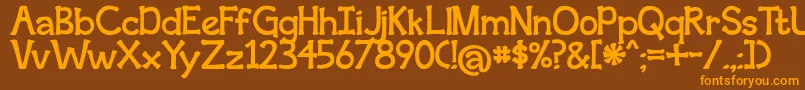 BmdSecondBreakfast Font – Orange Fonts on Brown Background