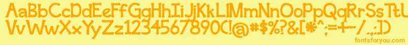 BmdSecondBreakfast Font – Orange Fonts on Yellow Background