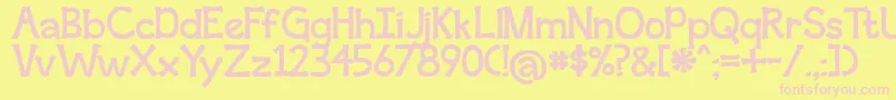 BmdSecondBreakfast Font – Pink Fonts on Yellow Background