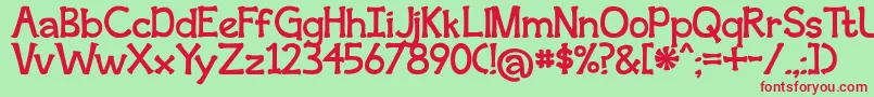 BmdSecondBreakfast Font – Red Fonts on Green Background