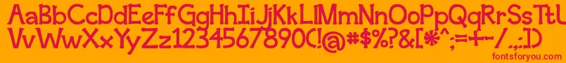 BmdSecondBreakfast Font – Red Fonts on Orange Background
