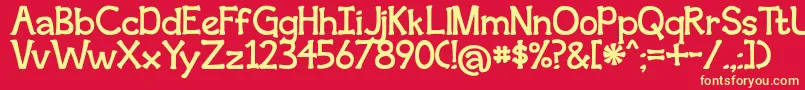 BmdSecondBreakfast Font – Yellow Fonts on Red Background