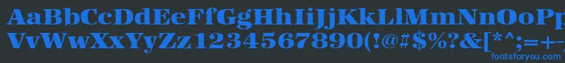 Urwantiquatultbolextwid Font – Blue Fonts on Black Background