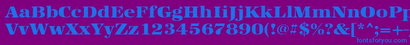 Urwantiquatultbolextwid Font – Blue Fonts on Purple Background