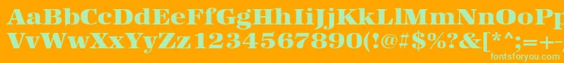 Urwantiquatultbolextwid Font – Green Fonts on Orange Background