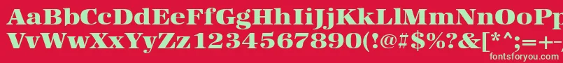 Urwantiquatultbolextwid Font – Green Fonts on Red Background