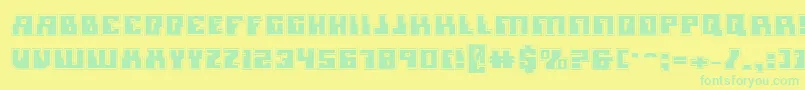 Czcionka Microniana – zielone czcionki na żółtym tle