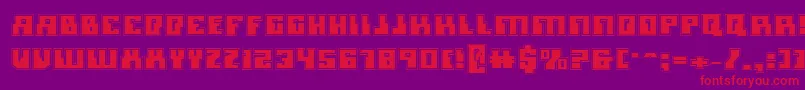 Czcionka Microniana – czerwone czcionki na fioletowym tle