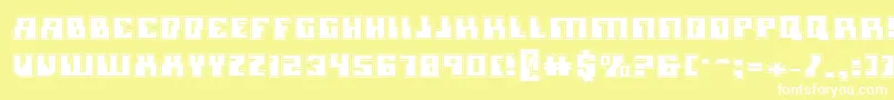 Microniana Font – White Fonts on Yellow Background