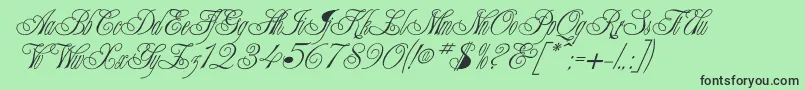 Writhling-fontti – mustat fontit vihreällä taustalla