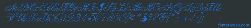フォントWrithling – 黒い背景に青い文字