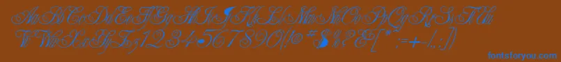 Writhling Font – Blue Fonts on Brown Background