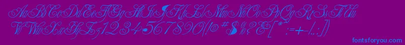 Writhling Font – Blue Fonts on Purple Background