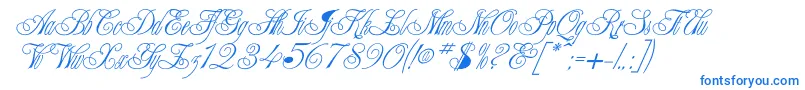 Writhling Font – Blue Fonts on White Background