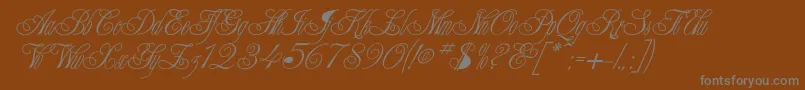 Writhling-Schriftart – Graue Schriften auf braunem Hintergrund