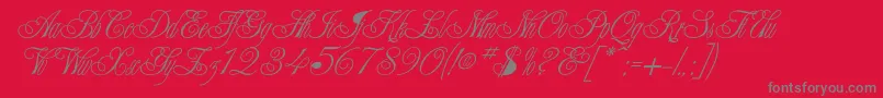 Writhling-fontti – harmaat kirjasimet punaisella taustalla
