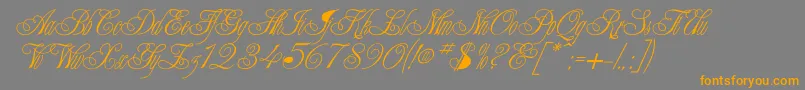 Writhling Font – Orange Fonts on Gray Background