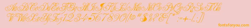 Writhling Font – Orange Fonts on Pink Background