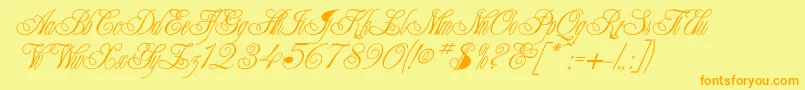 Writhling Font – Orange Fonts on Yellow Background