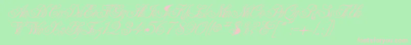 Writhling Font – Pink Fonts on Green Background
