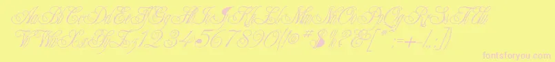 Writhling Font – Pink Fonts on Yellow Background