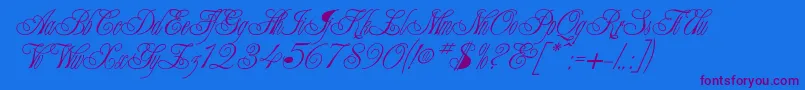 Writhling Font – Purple Fonts on Blue Background