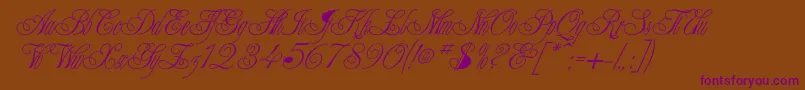Writhling Font – Purple Fonts on Brown Background