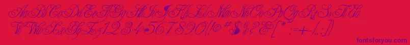 Writhling Font – Purple Fonts on Red Background