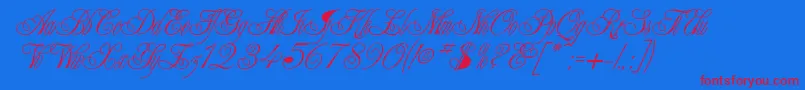 Writhling-fontti – punaiset fontit sinisellä taustalla