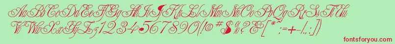 Writhling Font – Red Fonts on Green Background